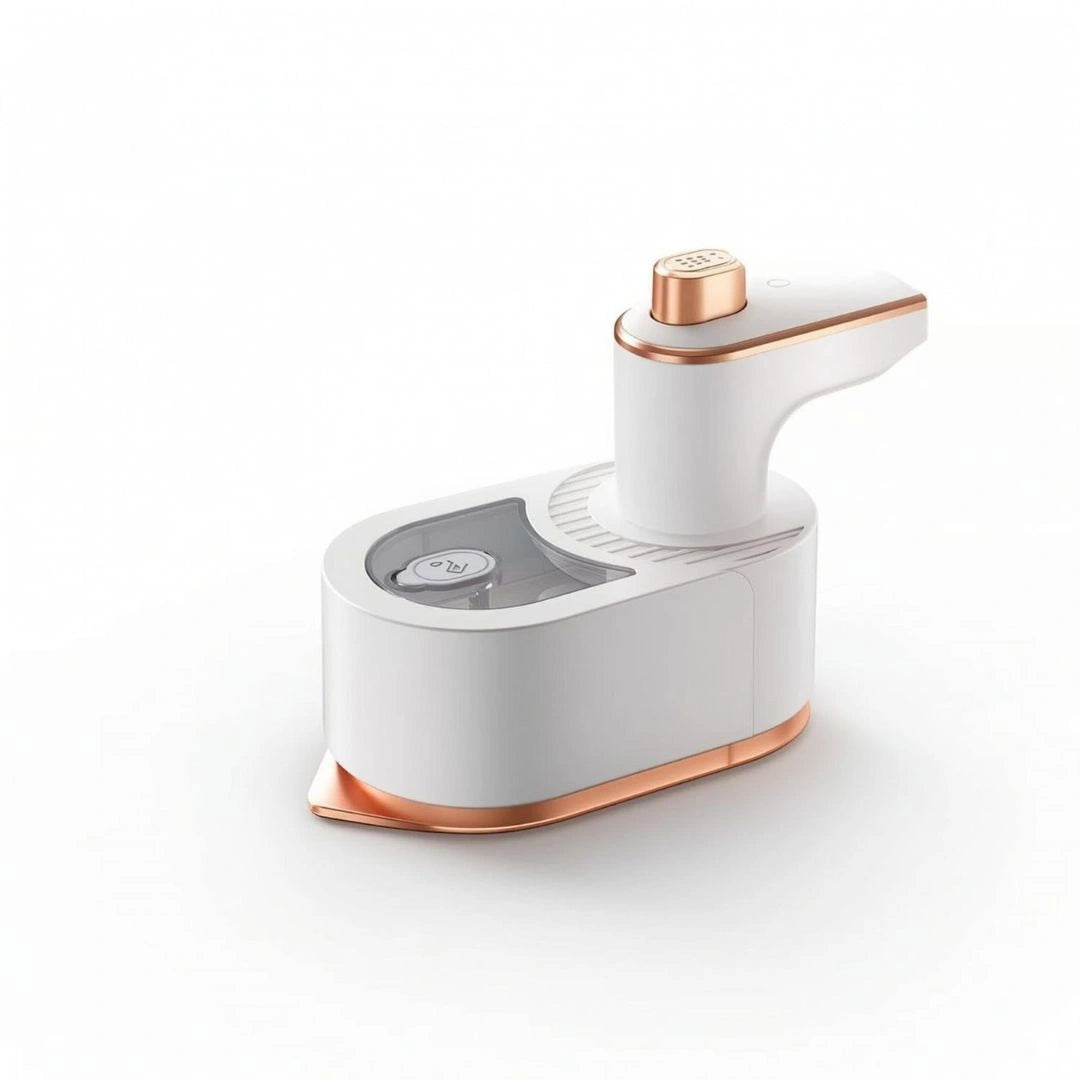 Portable electric iron with rotating head